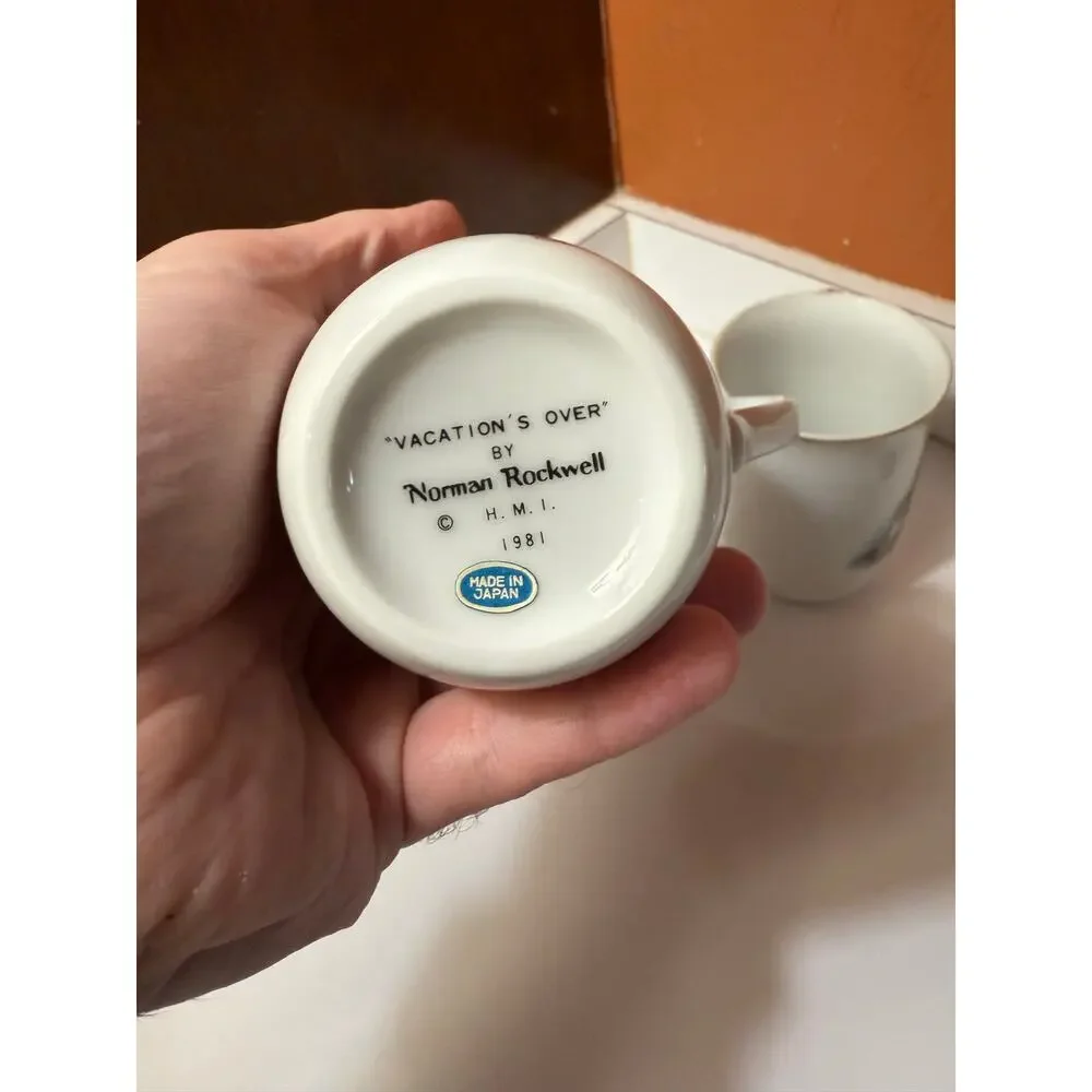 Vintage 1981 Set of 4, Norman Rockwell Mugs